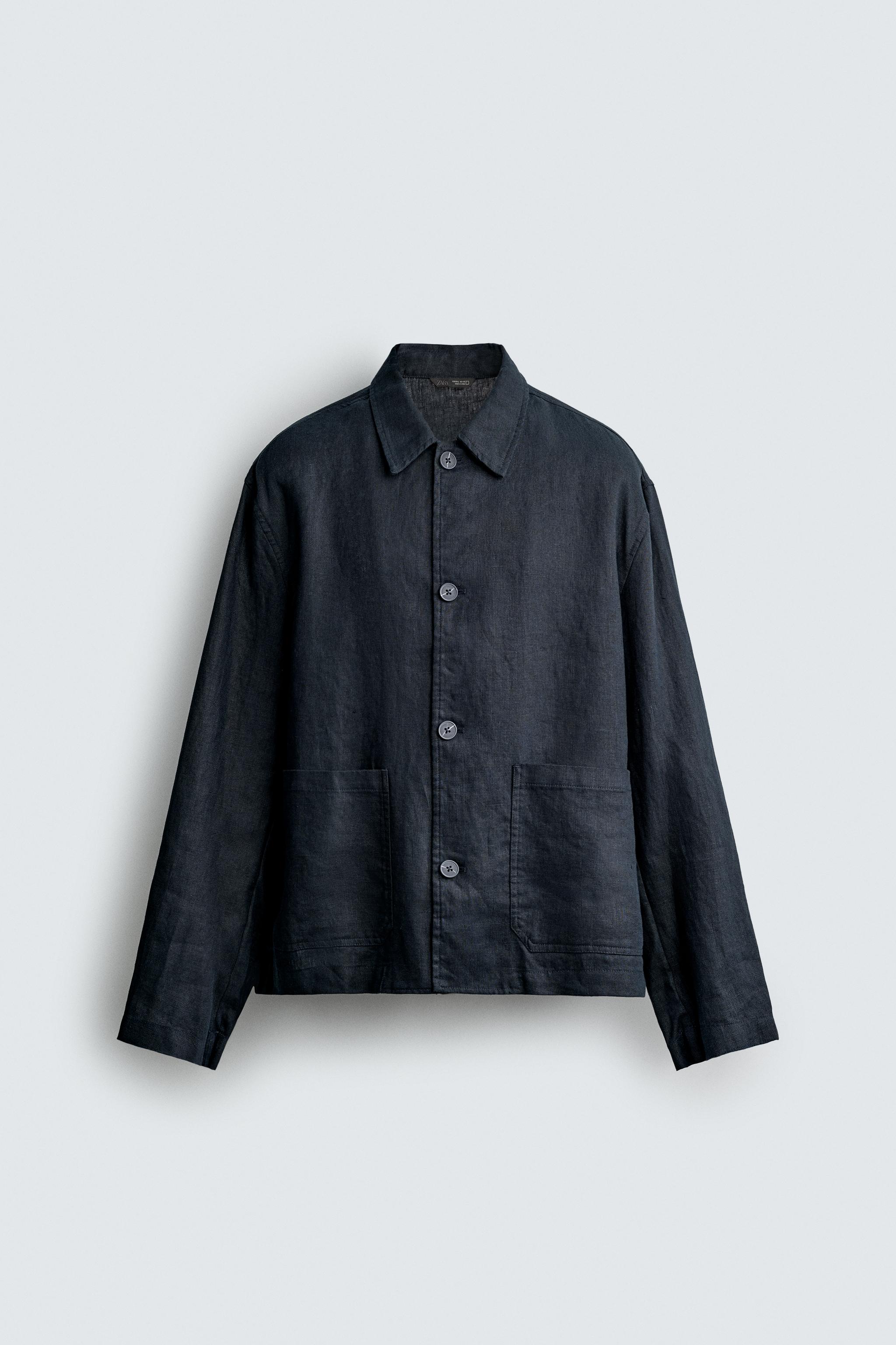 100% LINEN REGULAR FIT OVERSHIRT